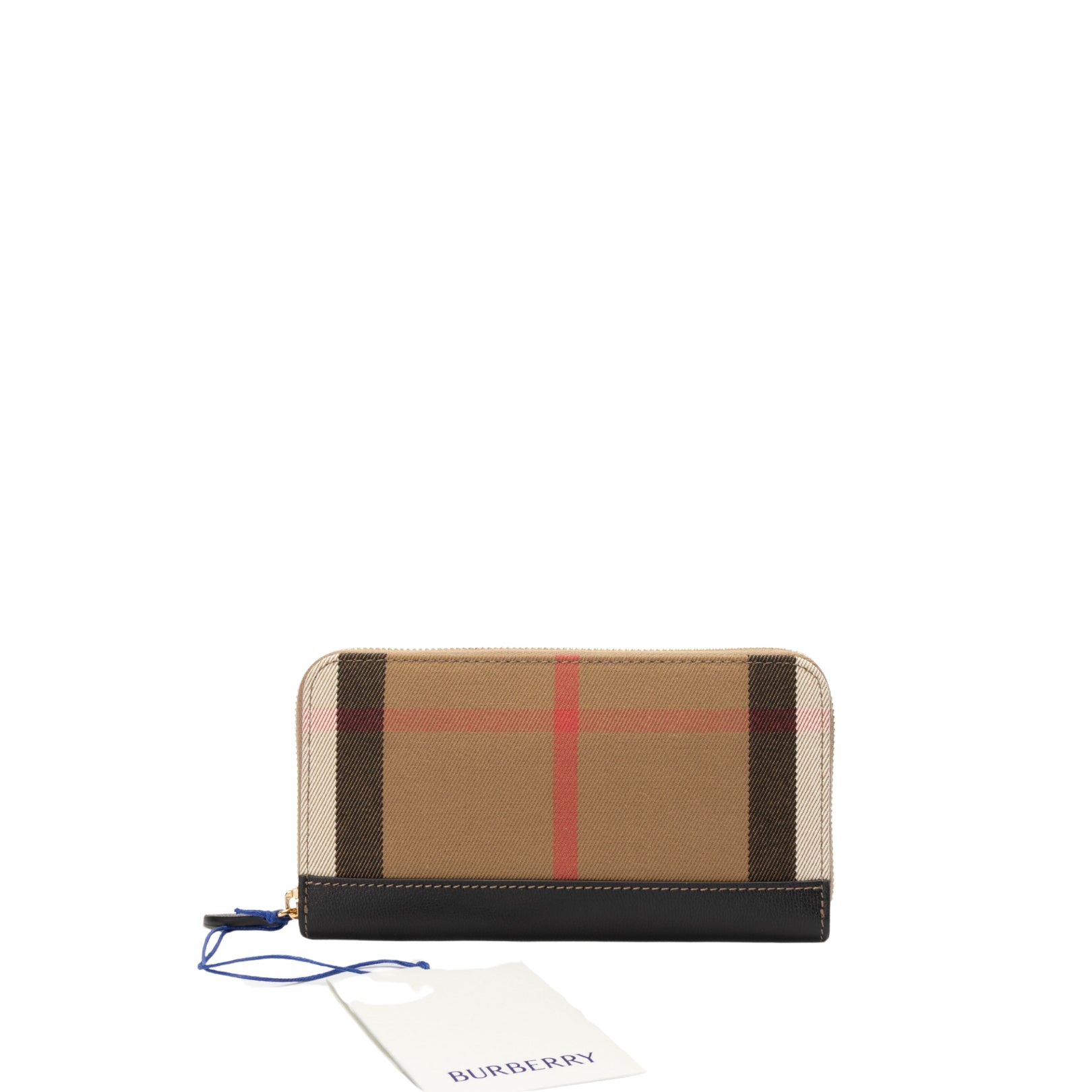 Burberry House Check Canvas Zip-Around Wallet