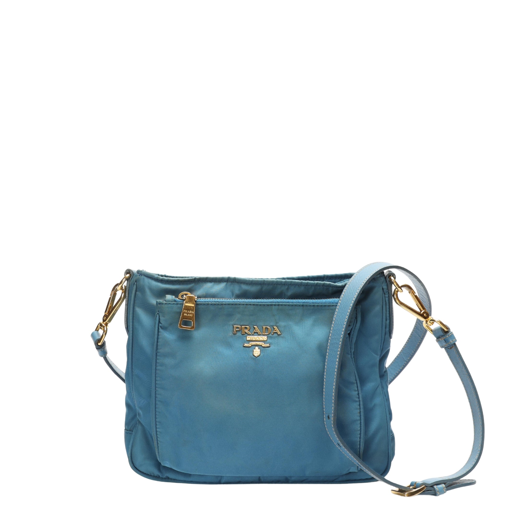 Prada Tessuto Blue Nappa Crossbody Bag