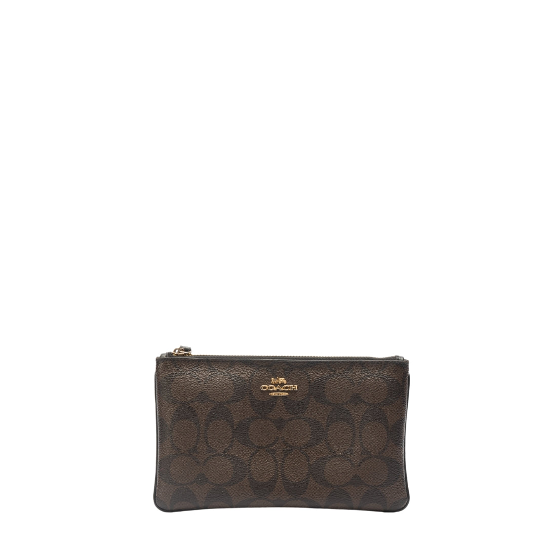 Coach Brown Monogram Medium Wristlet