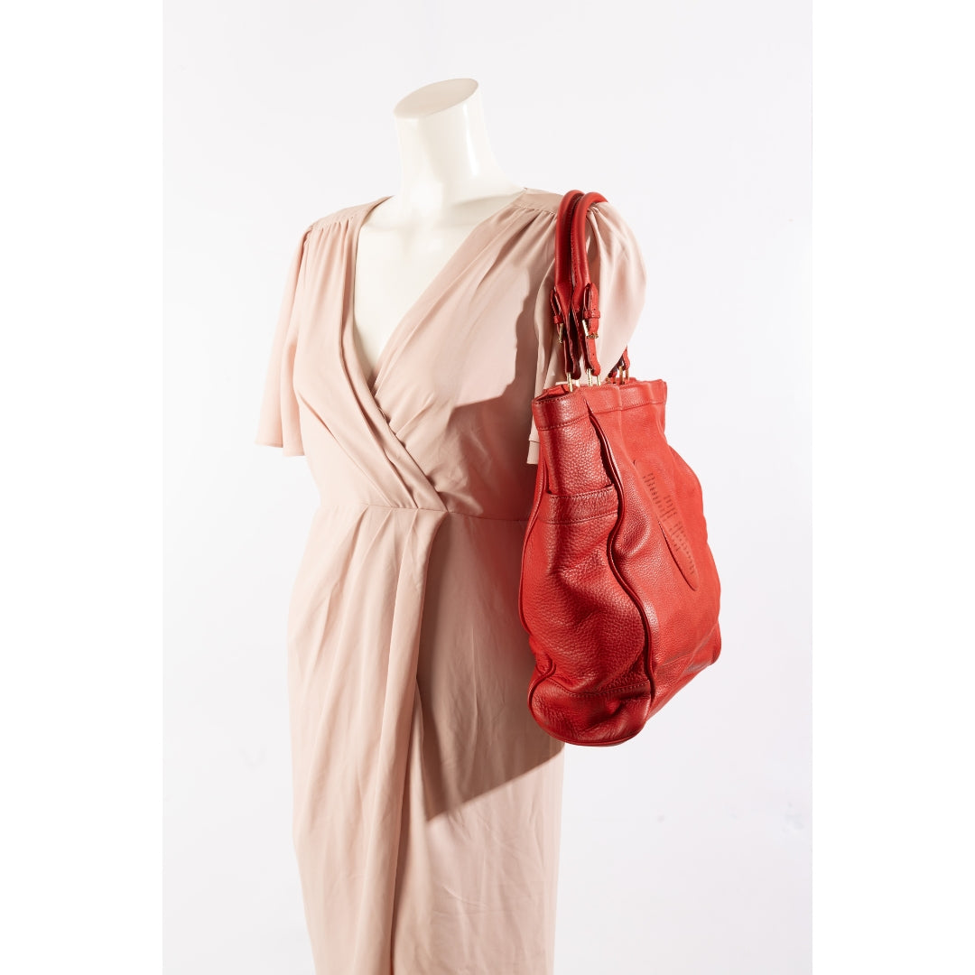 Tory Burch Red Shopper Tote