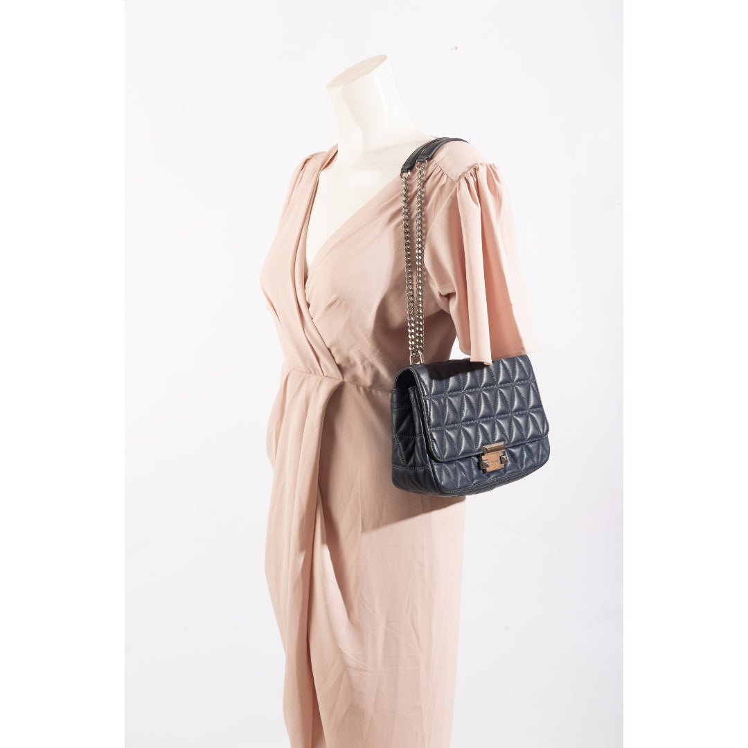 Michael Kors Sloan Navy Large Quilted Shoulder Bag