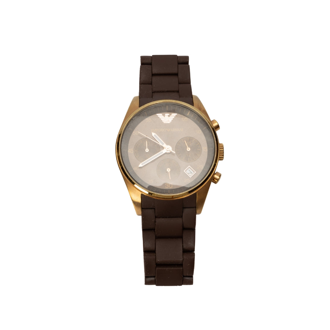 Emporio Armani Women Brown Chronograph Dial Watch