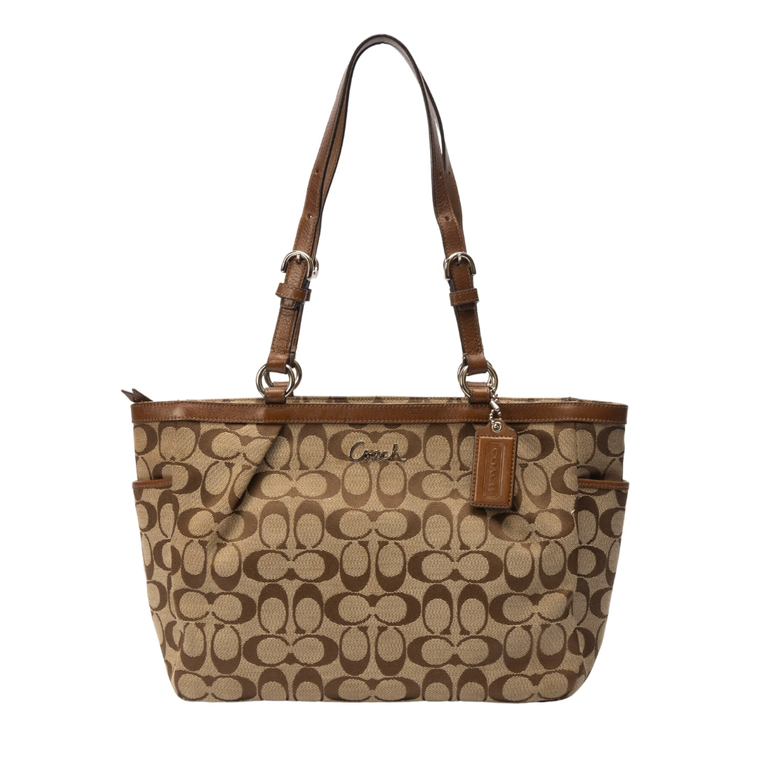 Coach Brown Canvas Monogram Shoulder Bag