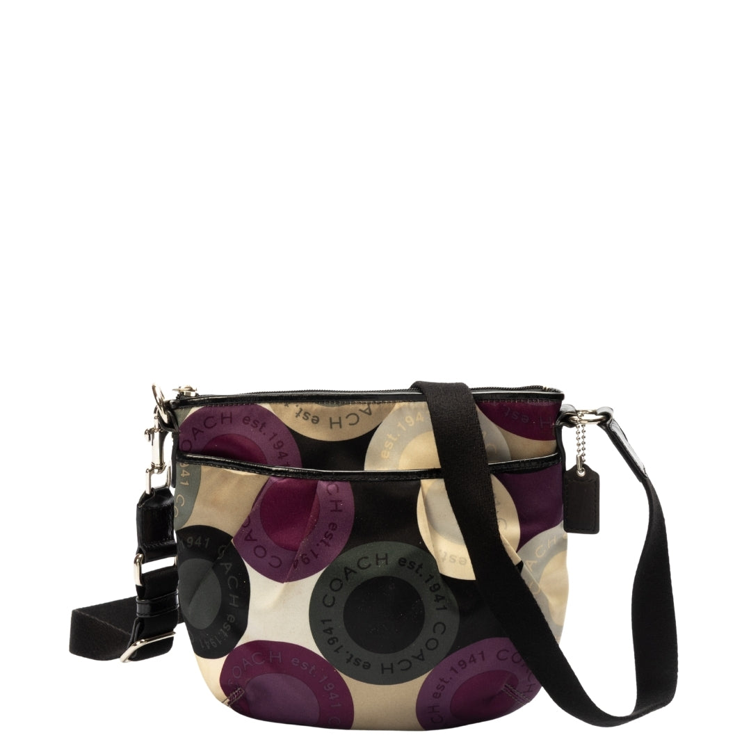 Coach Circle Purple Satin Crossbody