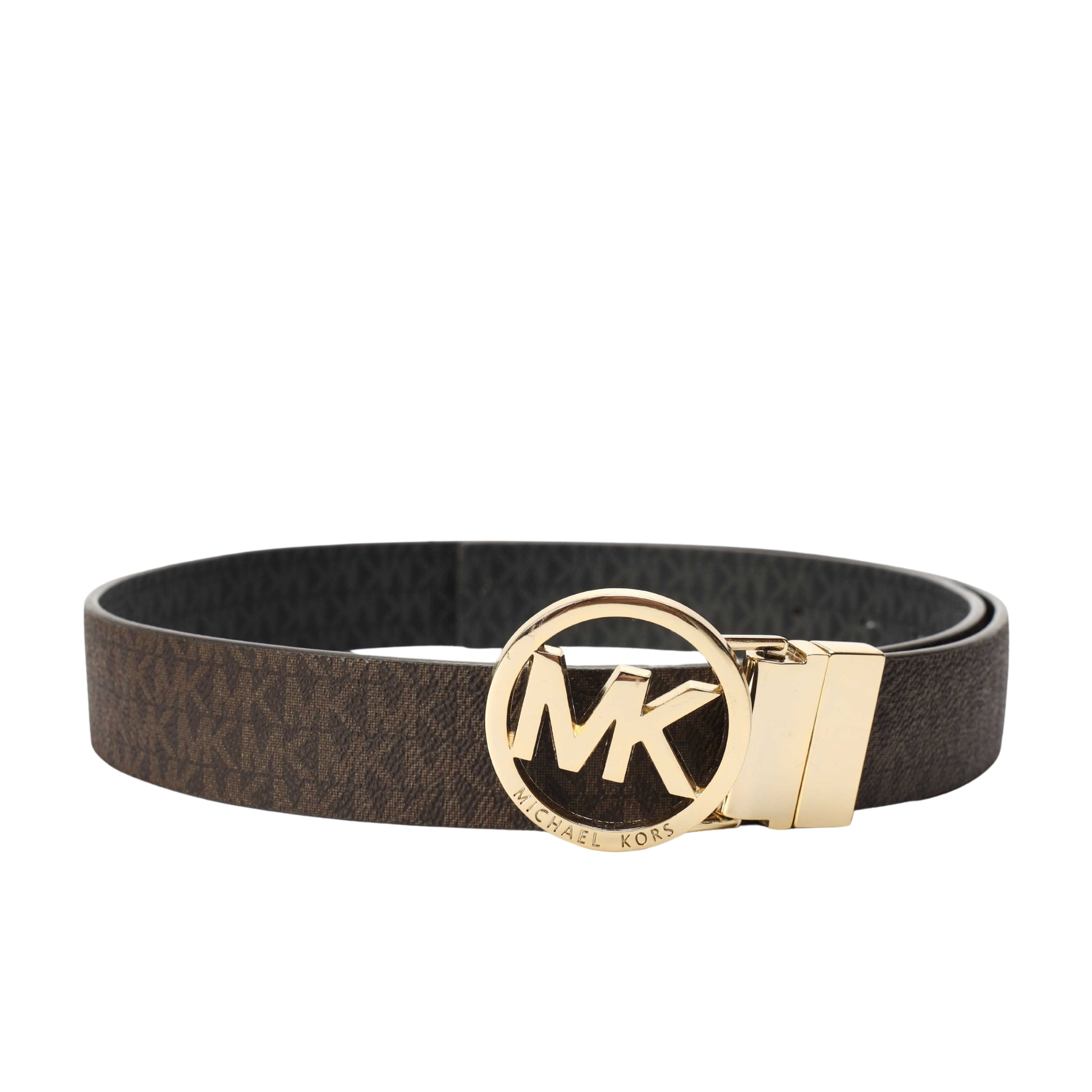 Michael Kors Brown Signature Logo Reversible Belt