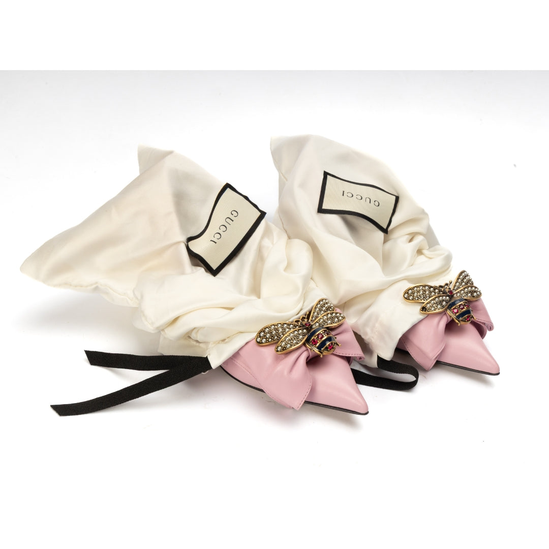 Gucci Nappa Queen Margaret Bow Mid Heels