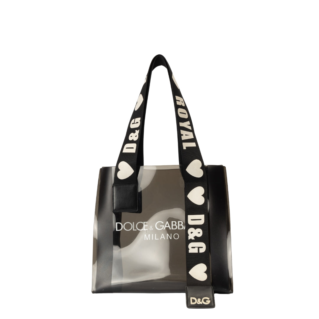 Dolce & Gabbana Black PVC Strap Tote Bag