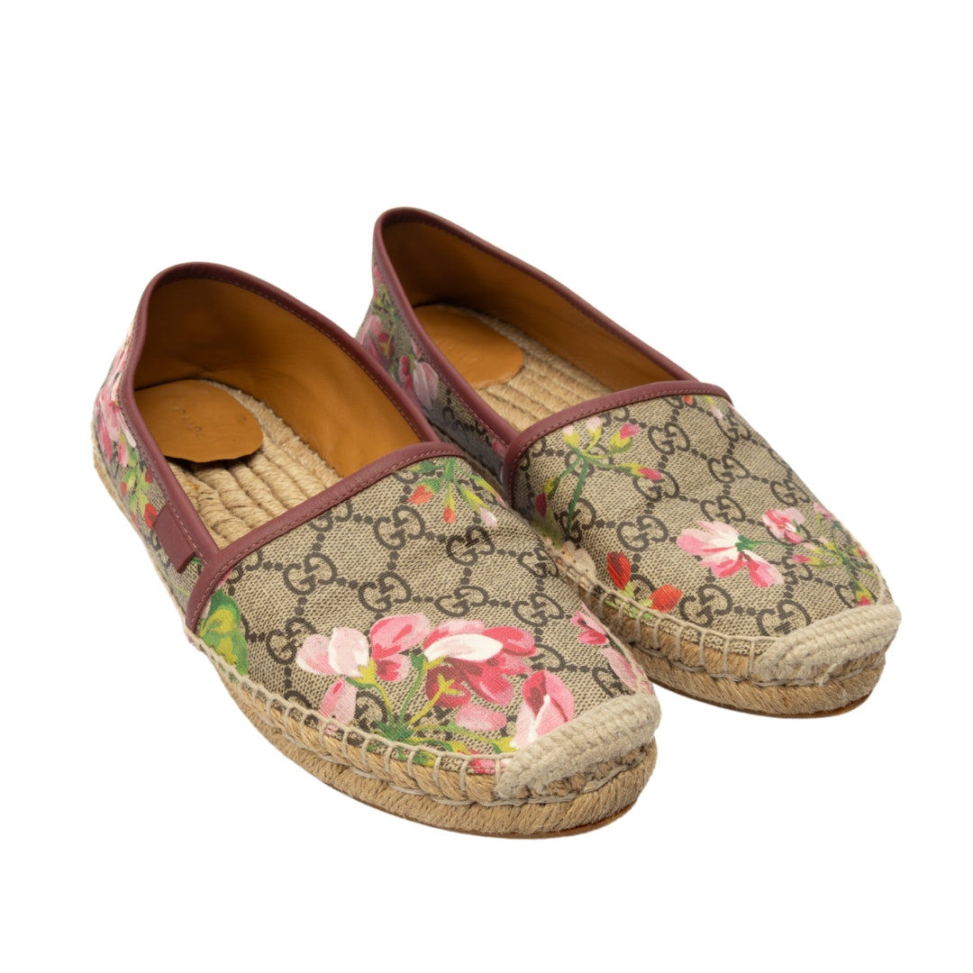 Gucci GG Supreme Bloom Canvas Espadrille Flats