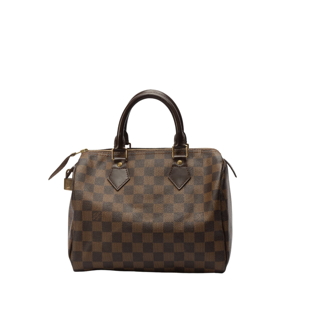 Louis Vuitton Damier Ebene Canvas Speedy 25 Bag