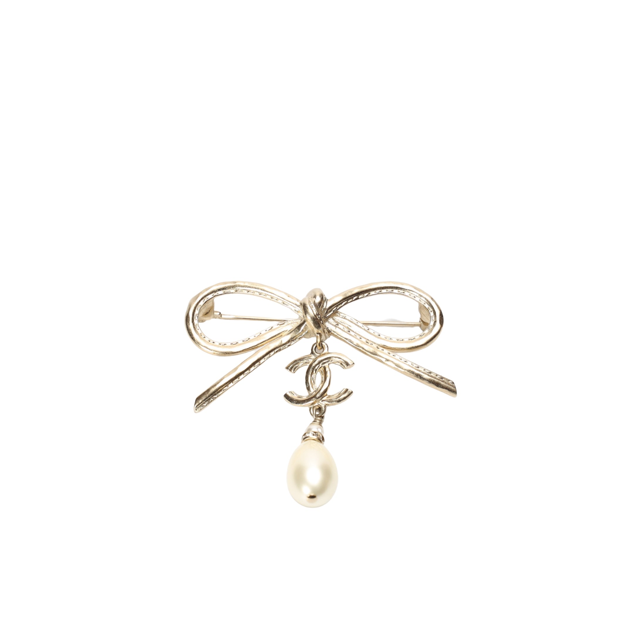 Chanel Bow Pearl Brooch