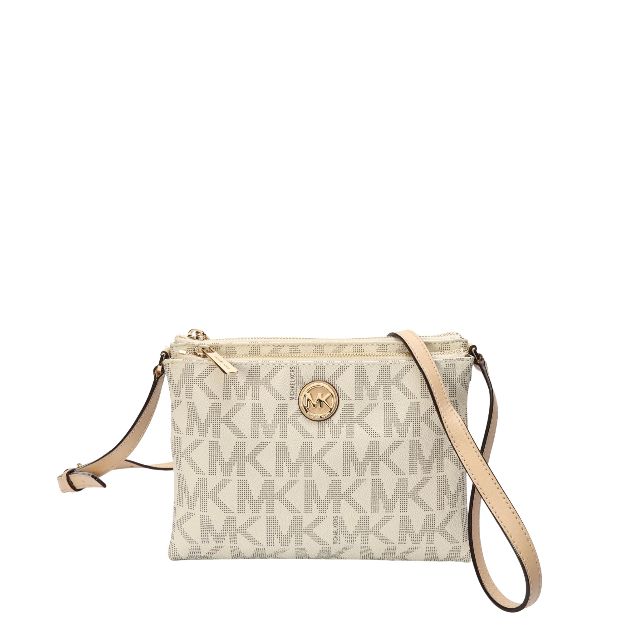 Michael Kors White Monogram Crossbody Bag