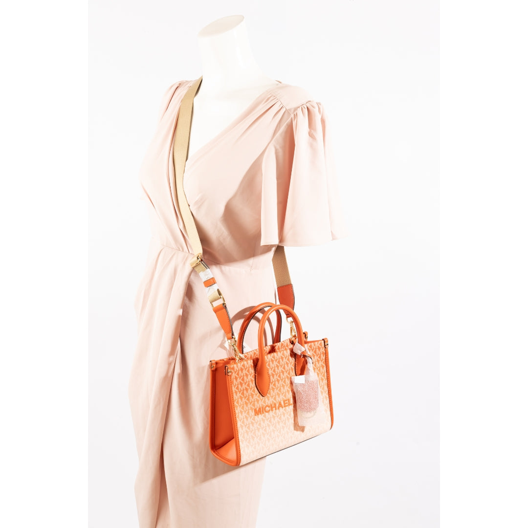 Michael Kors Mirella Orange Ombré Logo Tote
