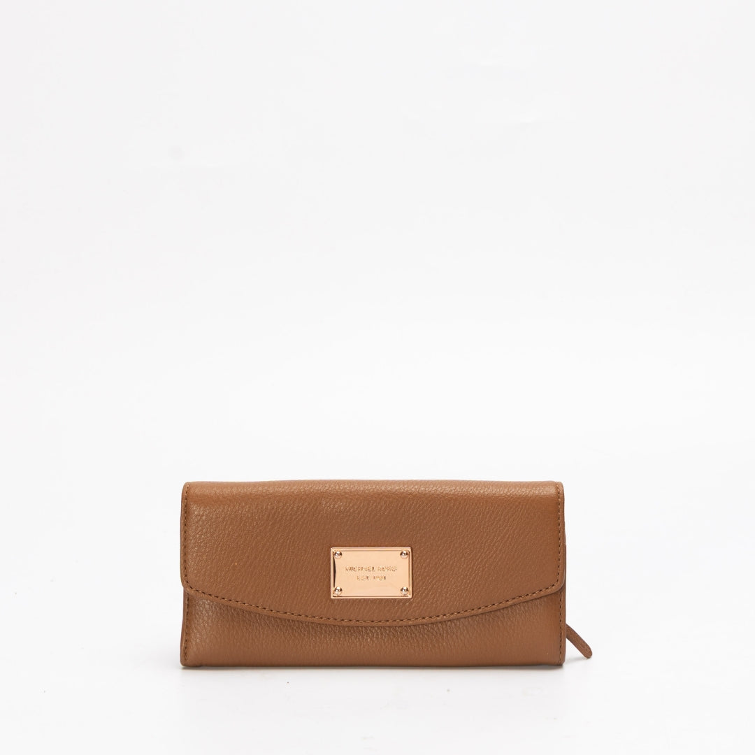 Michael Kors Brown Jet Set Slim Flap Wallet