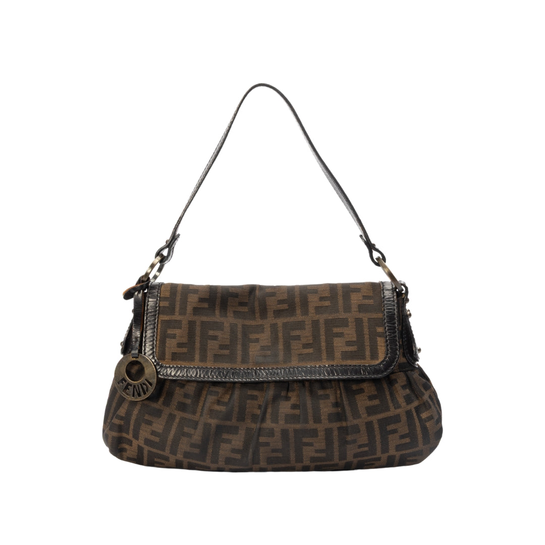 Fendi Zucca Brown Canvas Baguette