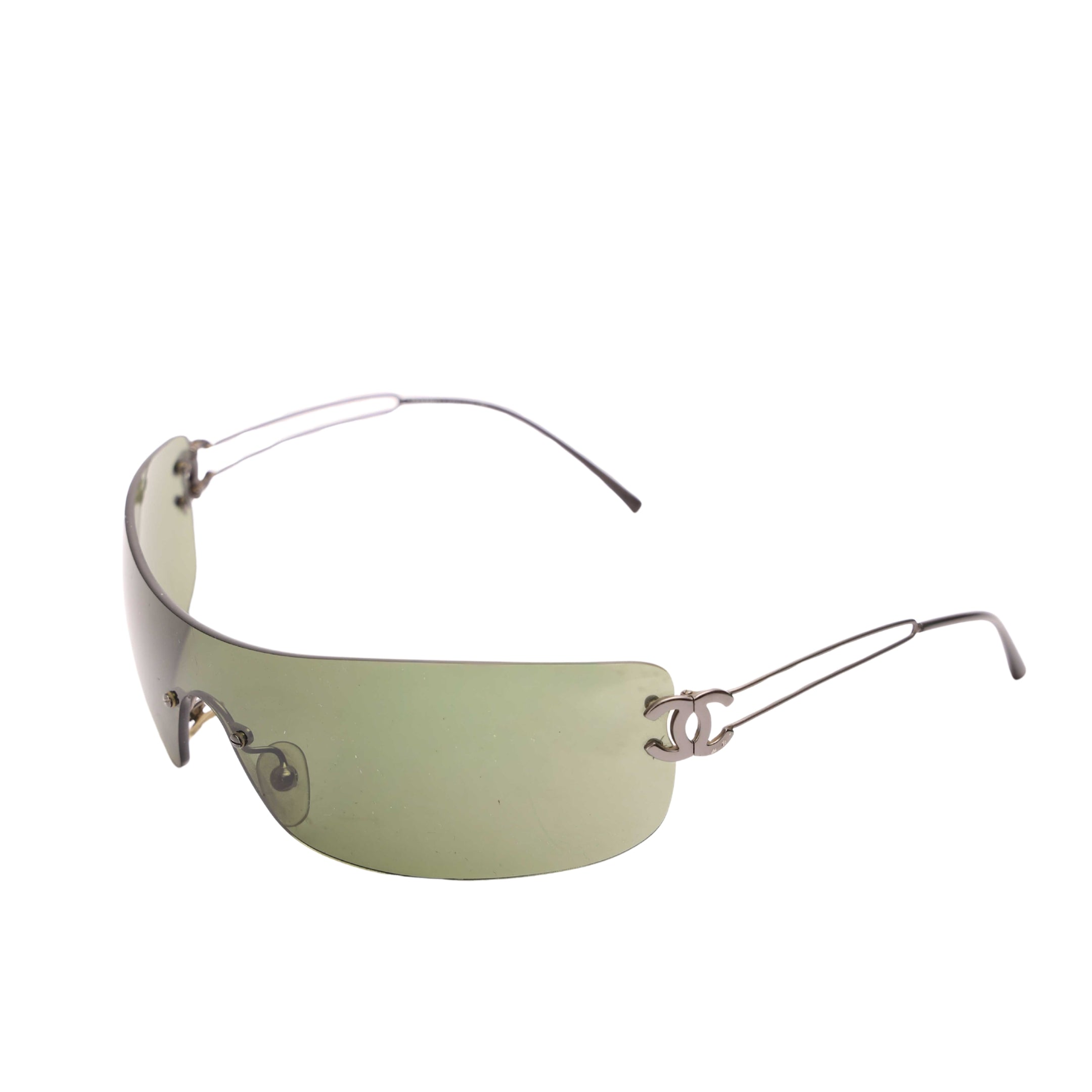 Chanel Green Shield Sunglasses