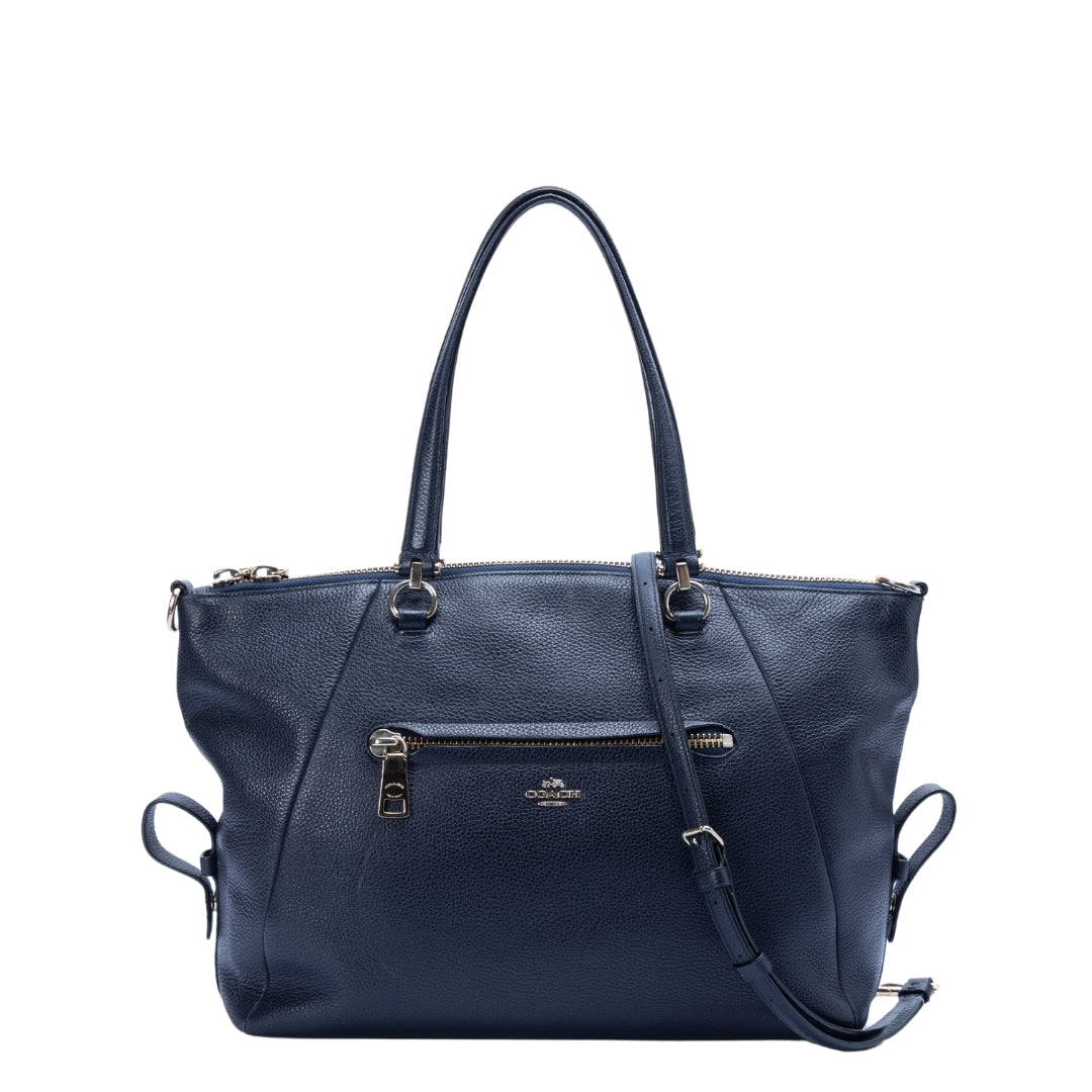 Coach Navy Blue Leather Prairie Satchel