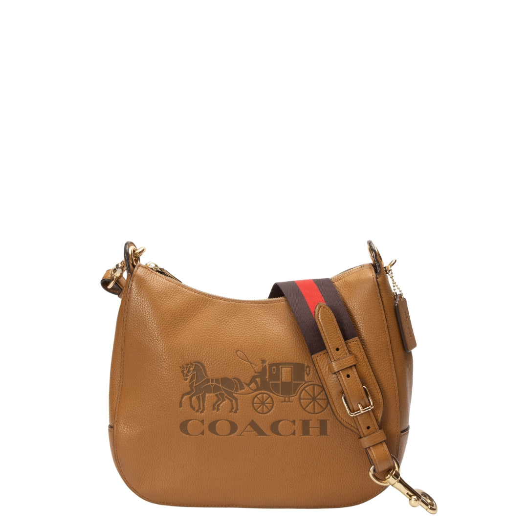 Coach Tan Horse & Carriage Logo Hobo Bag
