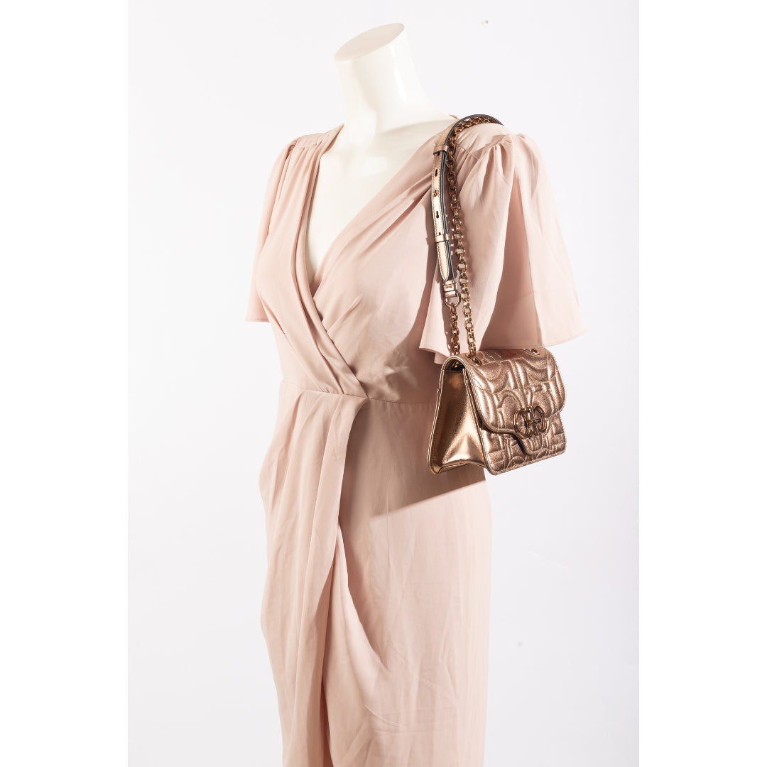 Salvatore Ferragamo Copper Gancini Quilted Crossbody Bag