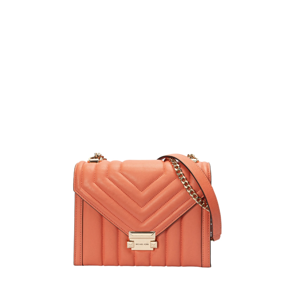 Michael Kors Whitney Orange Quilted Shoulder Bag