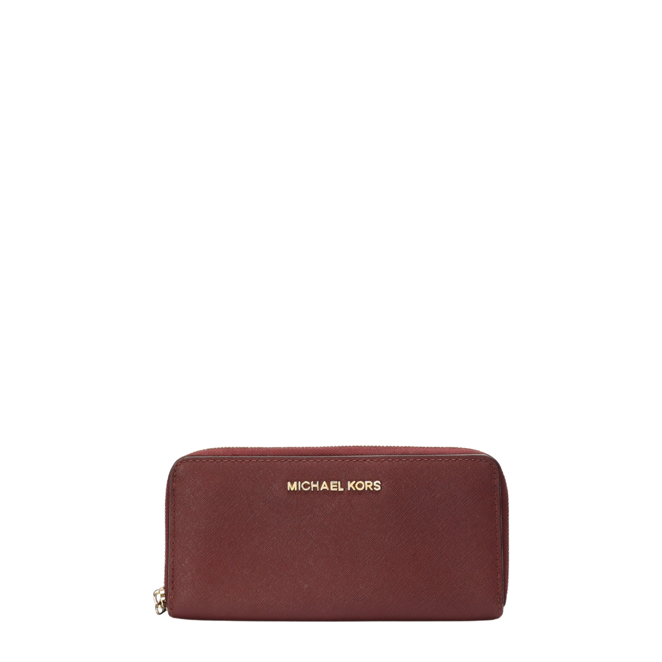 Michael Kors Maroon Fulton Zippy Wallet
