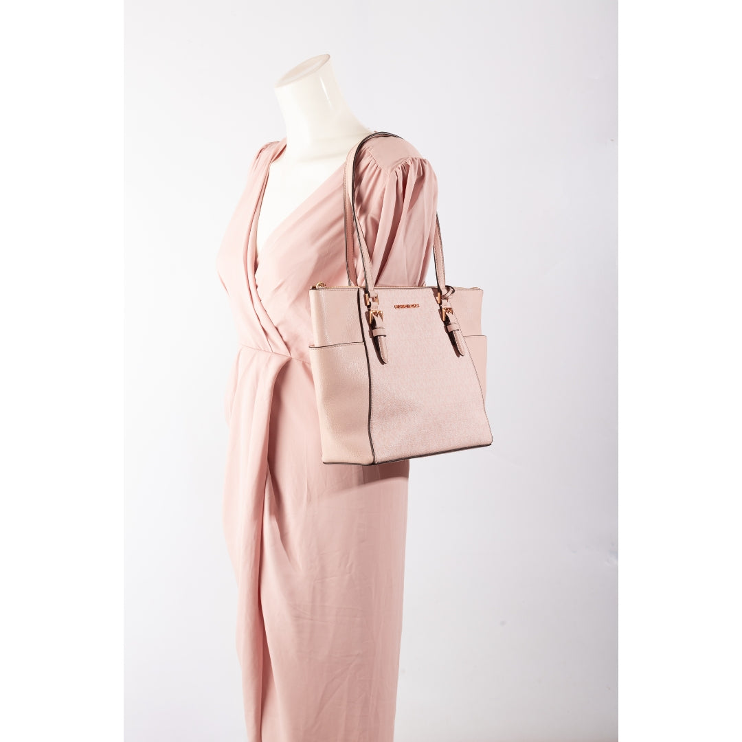 Michael Kors Pink Jet Set Travel Large Logo Tote