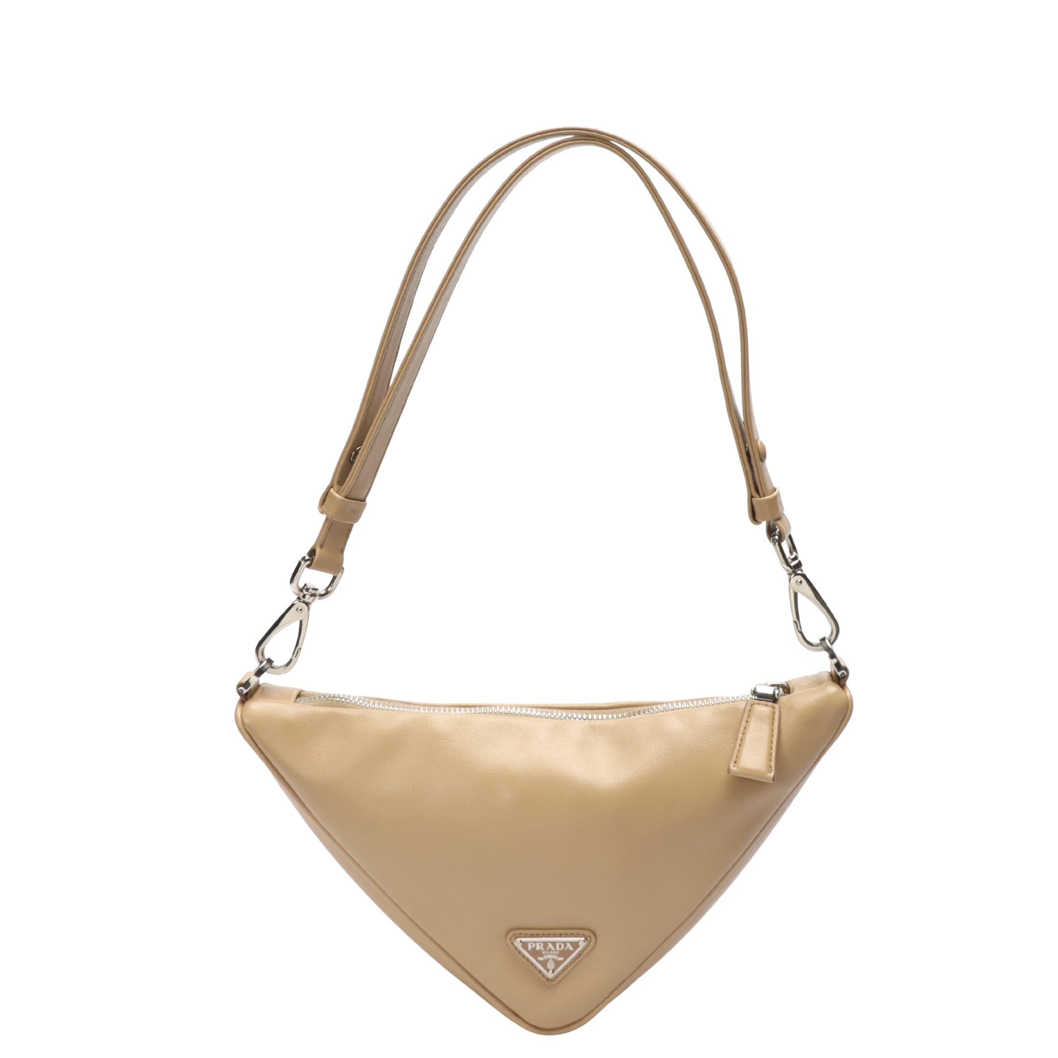 Prada Beige Triangle Pouch Shoulder Bag