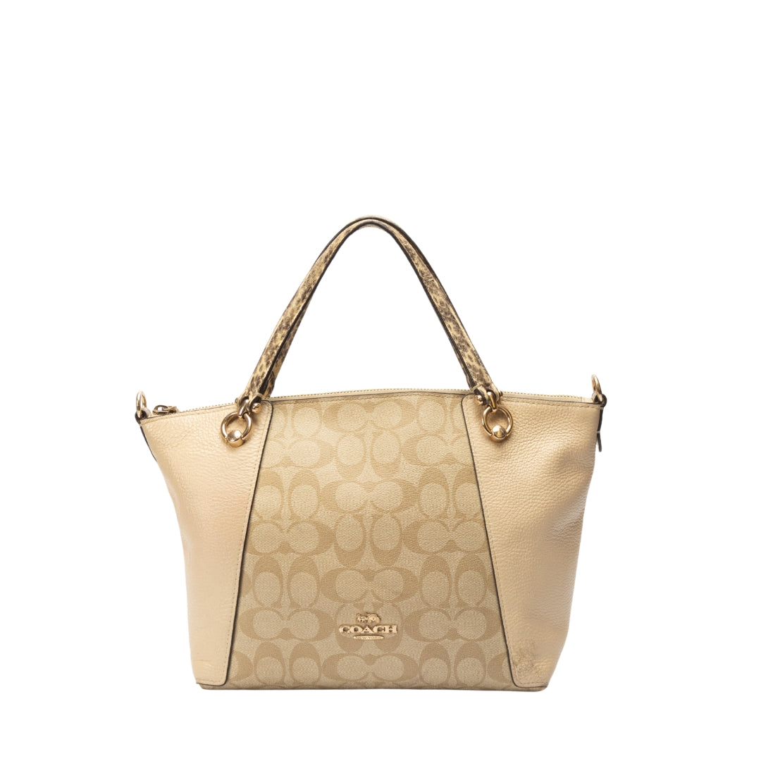 Coach Kacey Colorblock Signature Canvas Satchel