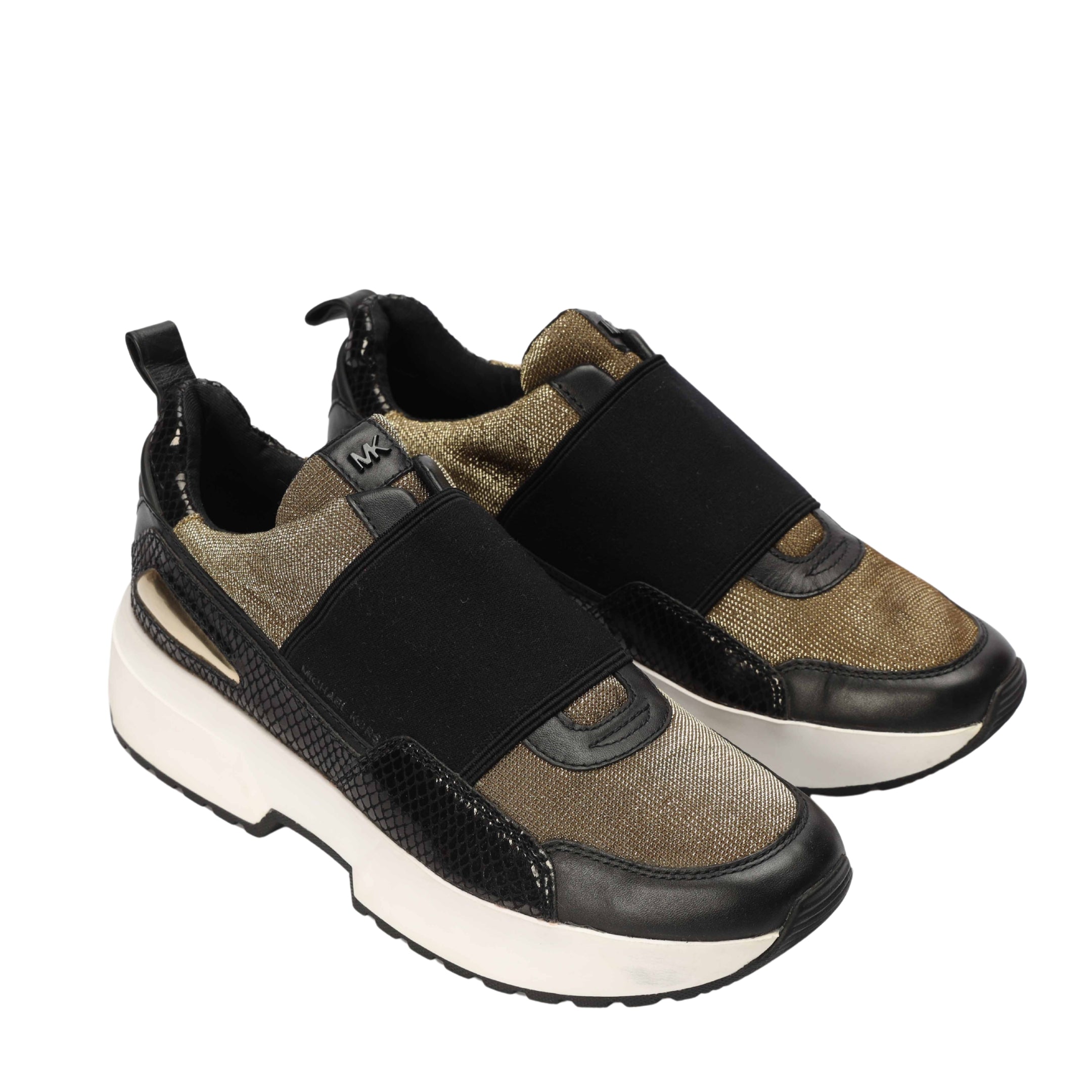 Michael Kors Cosmo Black & Gold Slip-On Trainer