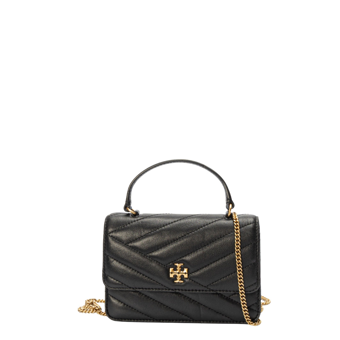 Tory Burch Mini Kira Chevron Black Chain Bag