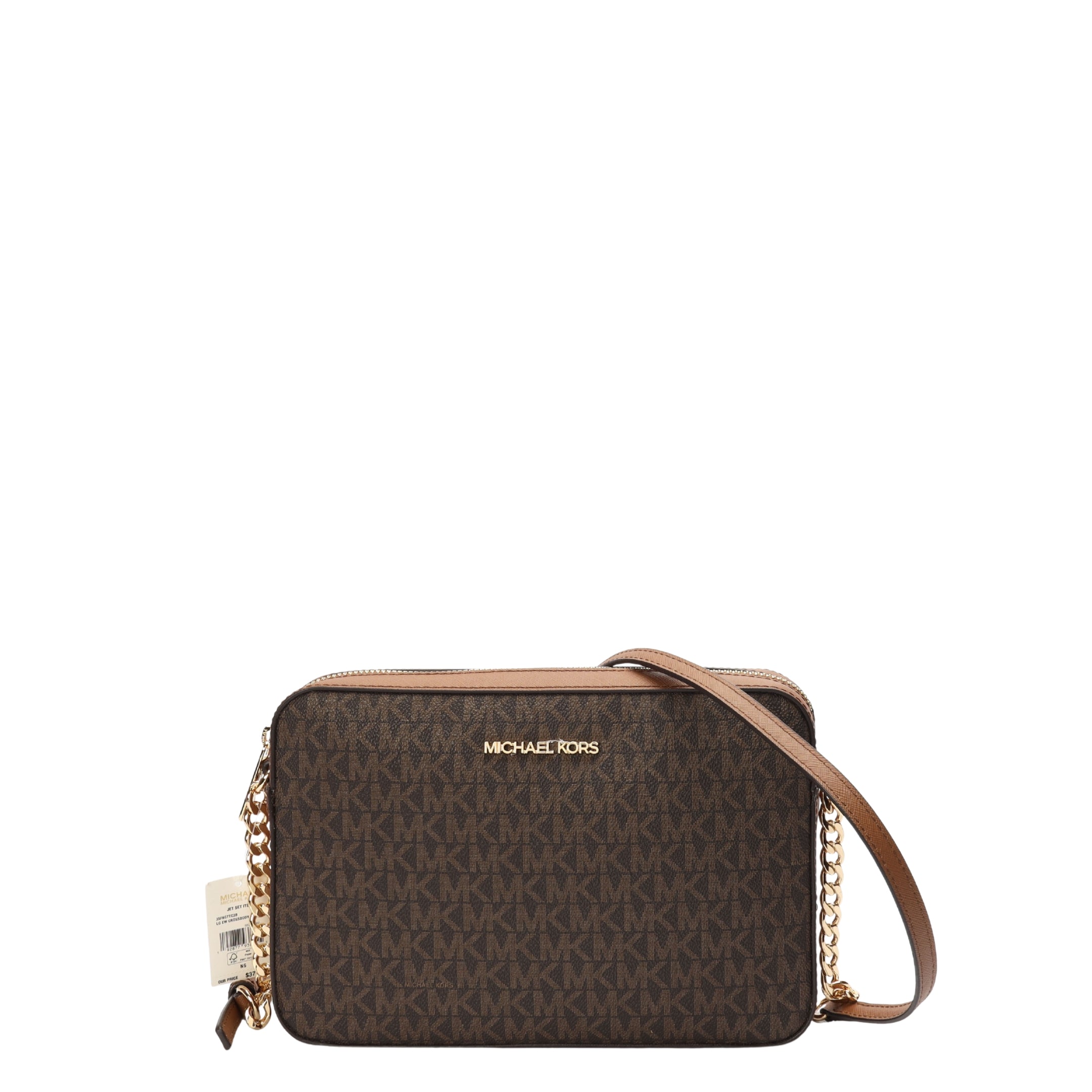 Michael Kors Brown Jet Set Logo Crossbody Bag