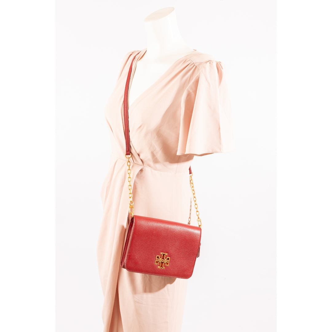 Tory Burch Britten Red Flap Crossbody Bag