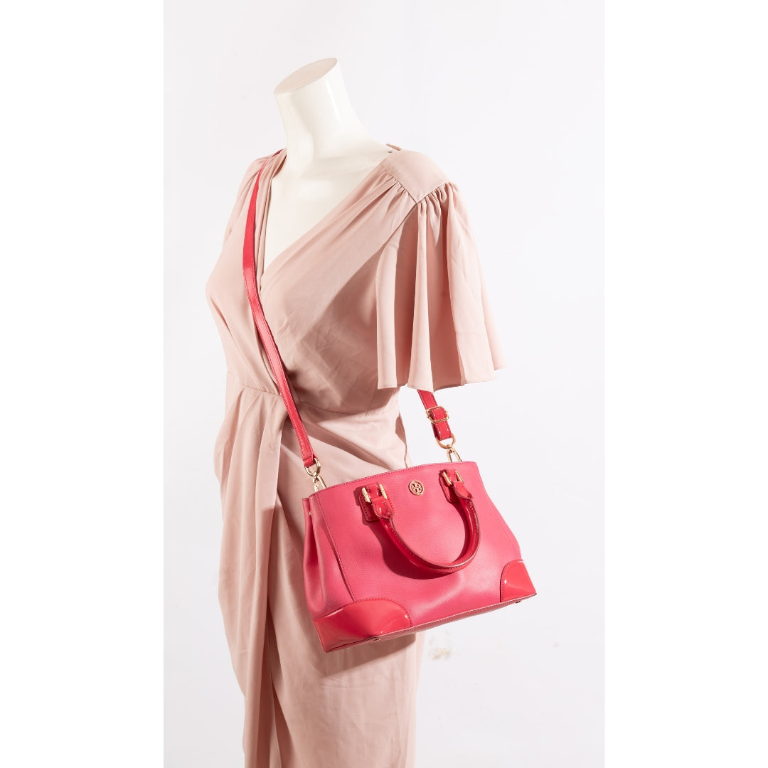 Tory Burch Pink Patent Leather Zip Tote