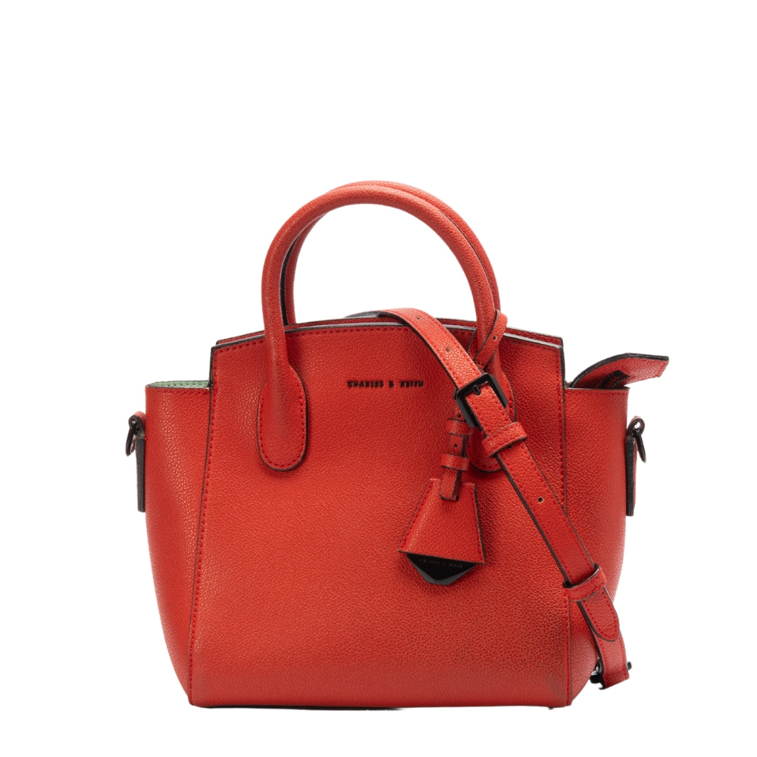 Charles Keith Classic Double Top Handle Crossbody Bag