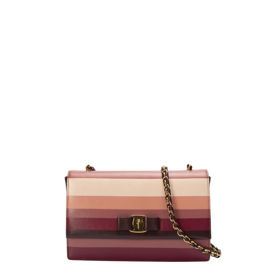 Salvatore Ferragamo Vara Bow Multi Flap Shoulder Bag