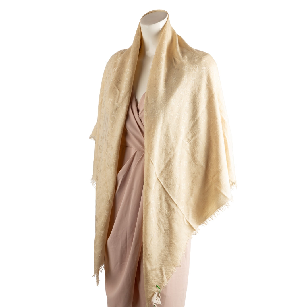 Louis Vuitton Silk Wool Monogram Shine Scarf - Main Image