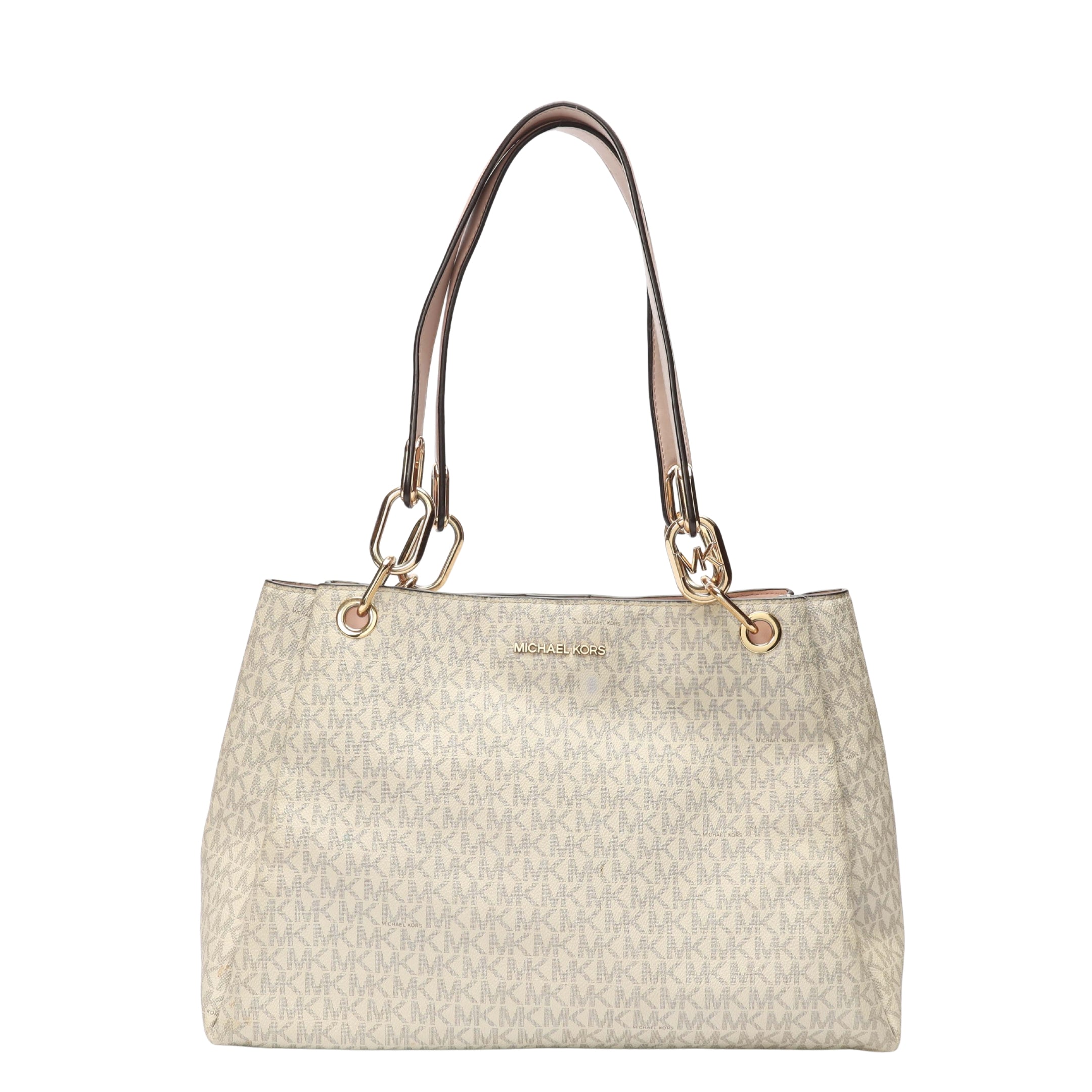 Michael Kors Trisha Vanilla Large Logo Shoulder Bag