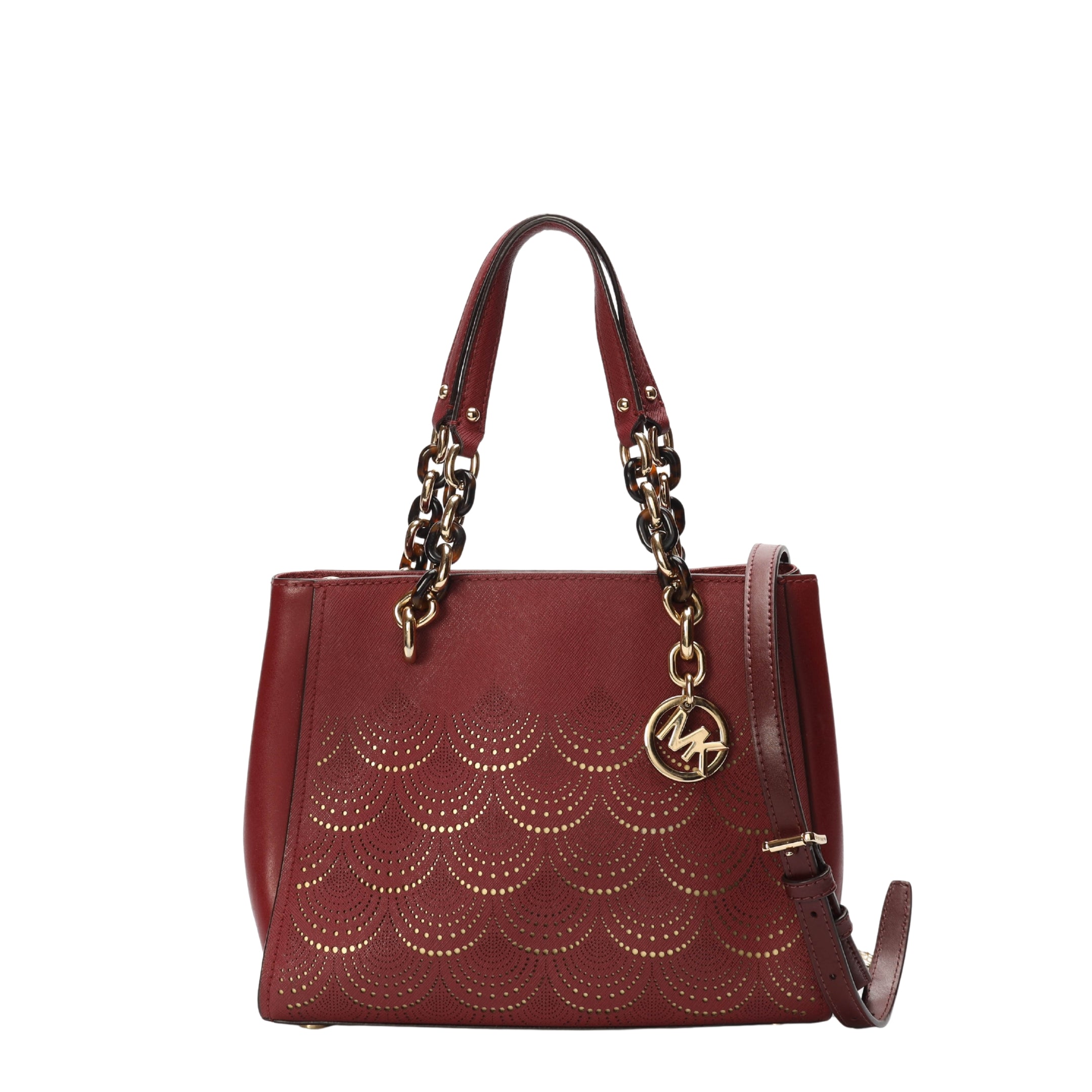 Michael Kors Sophia Maroon Convertible Satchel