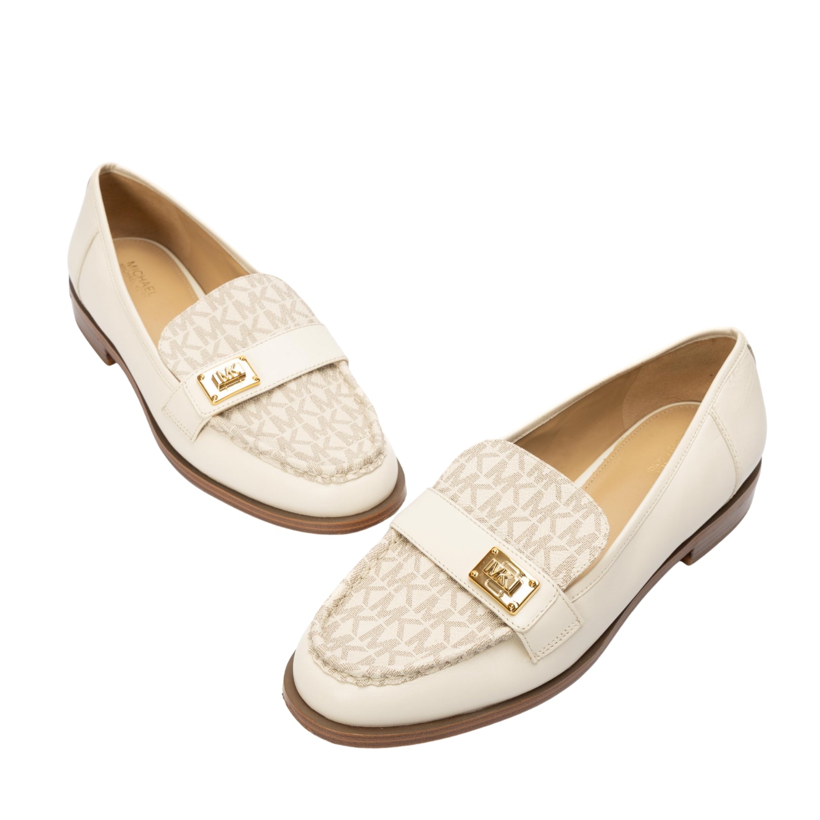 Michael Kors White Mandy Logo Moccasin Loafer
