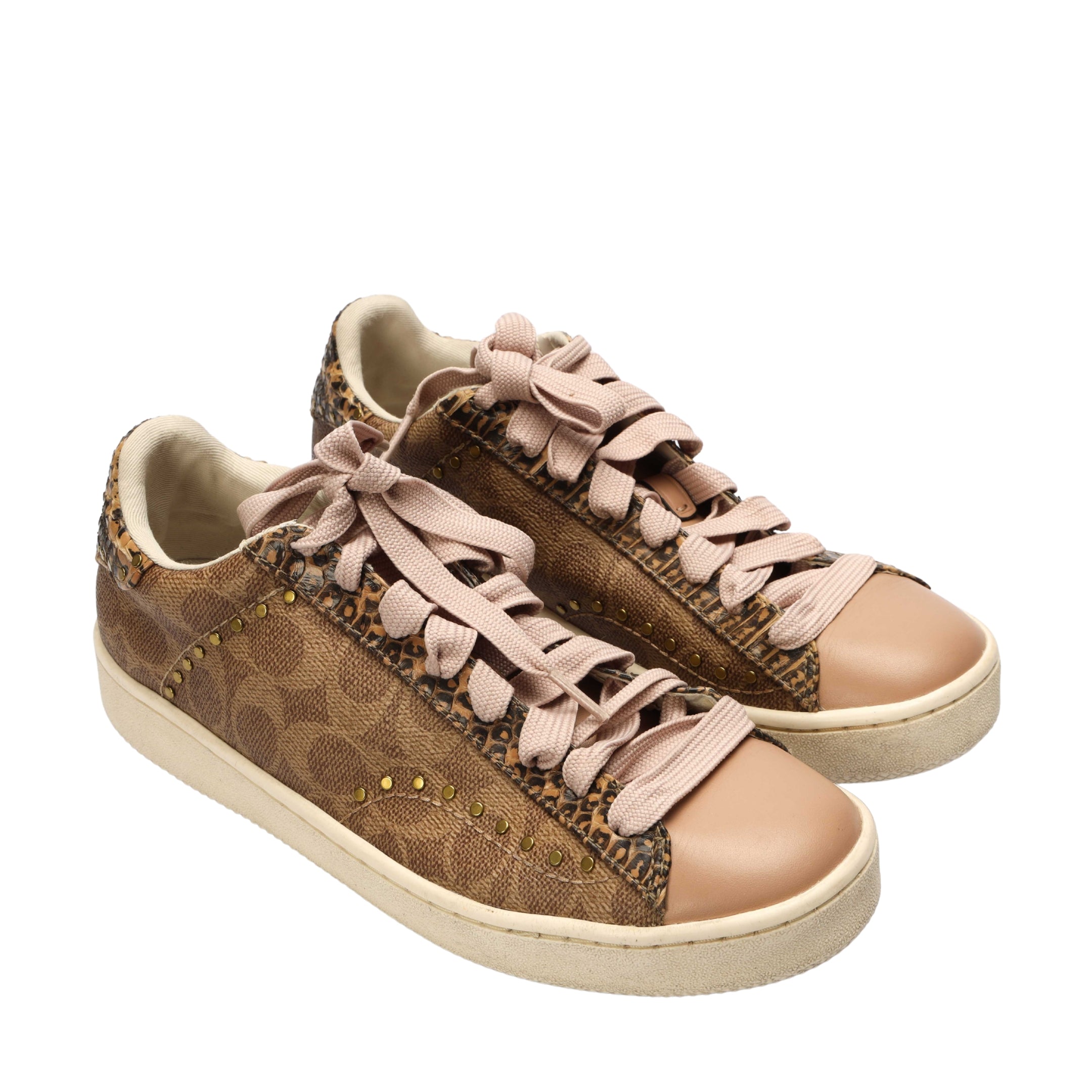 Coach Monogram Low Top Lace-Up Sneakers