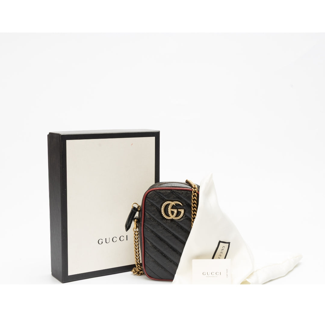 Gucci GG Marmont Black Mini Crossbody Bag