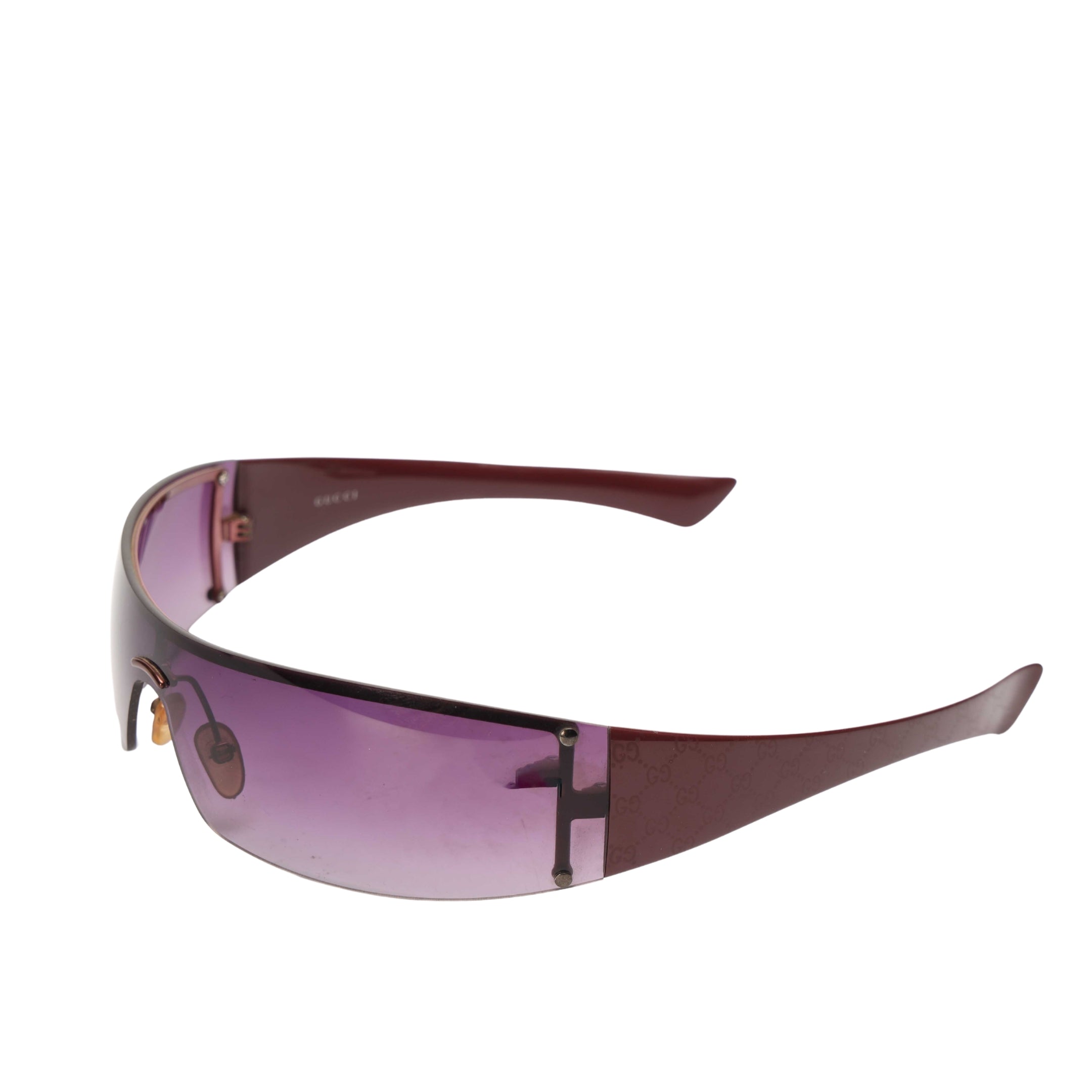 Gucci Purple GG Rectangle Shield Women Sunglasses