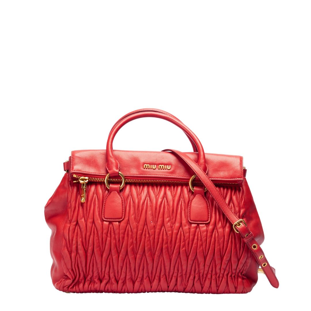 Miu Miu Matelasse Leather Nappa Tote Bag