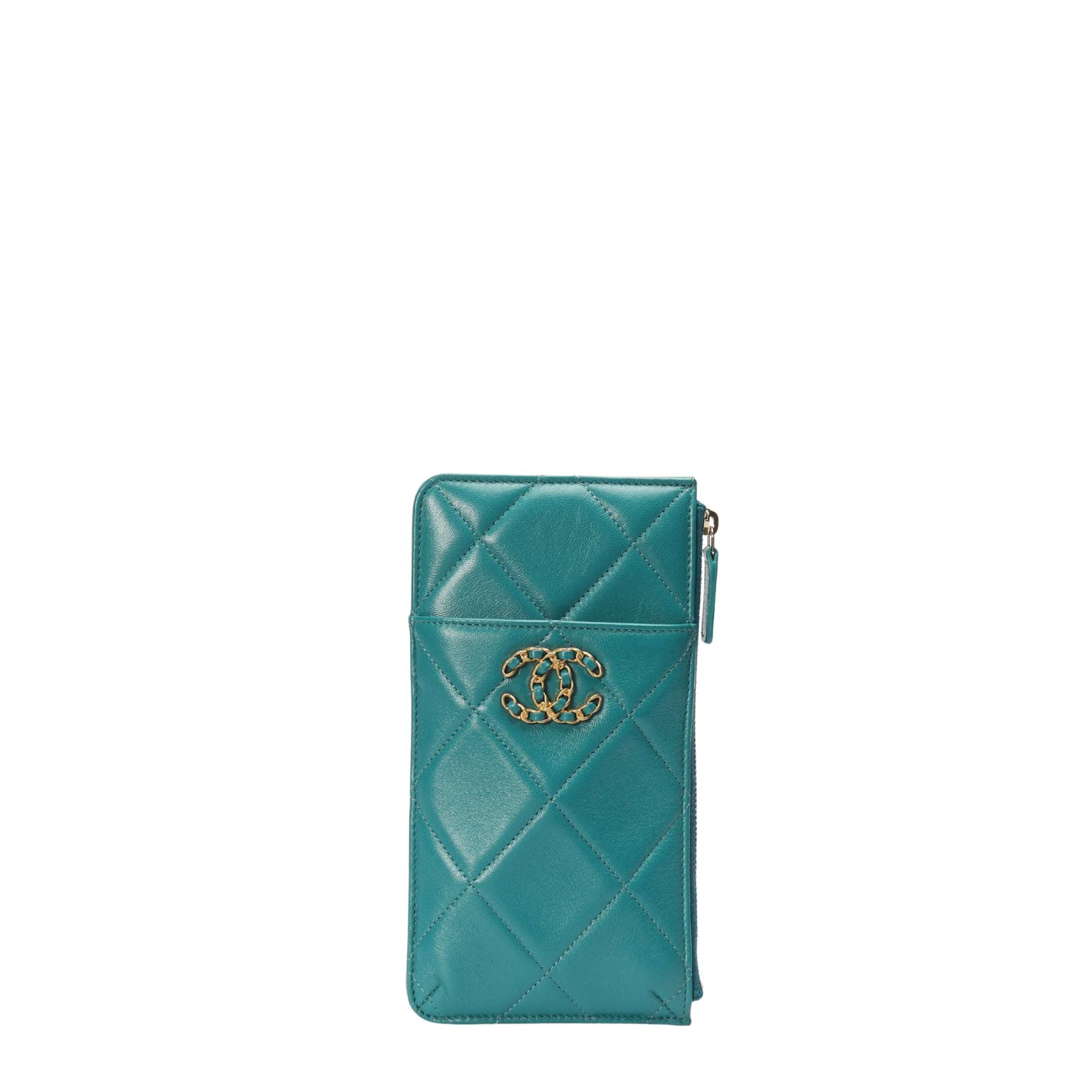 Chanel 19 Turquoise Phone and Card Holder