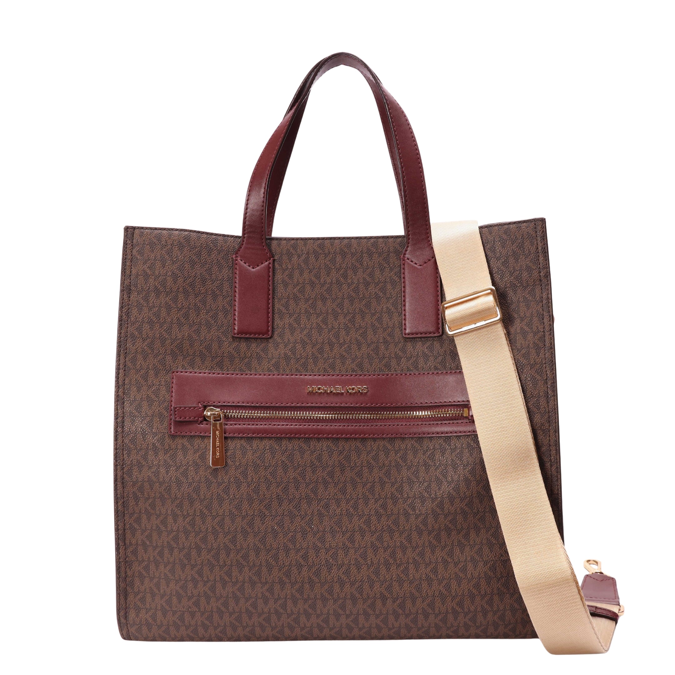 Michael Kors Kenly Burgundy Large Logo Tote