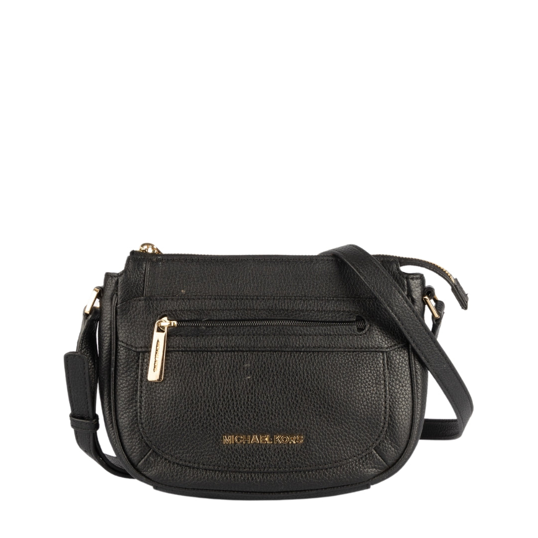 Michael Kors Black Leather Crossbody Bag1