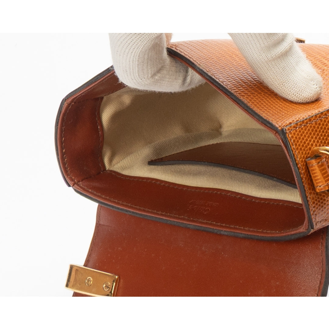 Chloe Croc Embossed Mini C Crossbody Bag