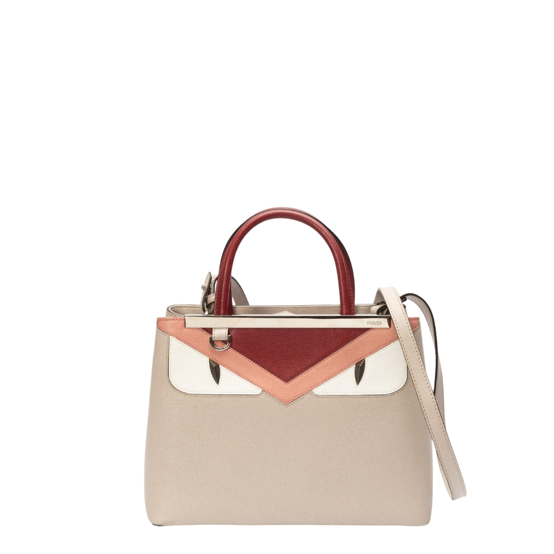 Fendi Tricolor Monster Eye 2Jours Convertible Satchel