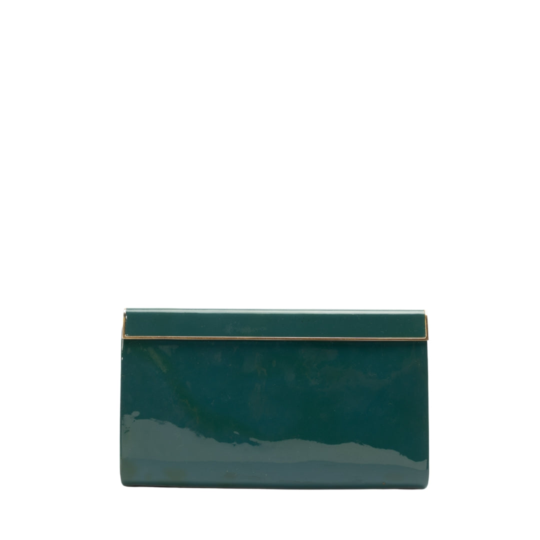 Jimmy Choo Green Carmen Frame Clutch