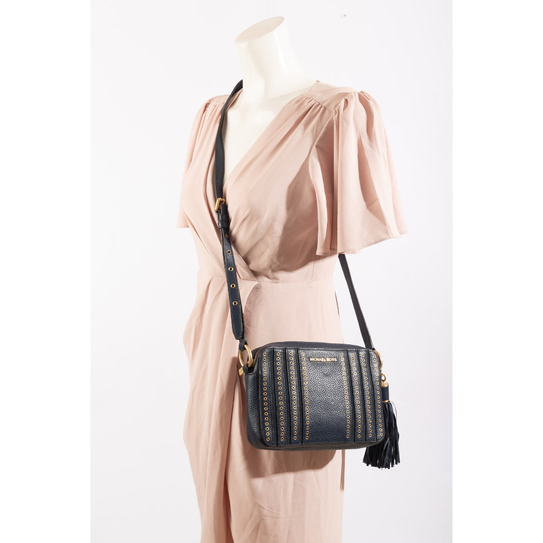 Michael Kors Blue Jet Set Studded Shoulder Bag