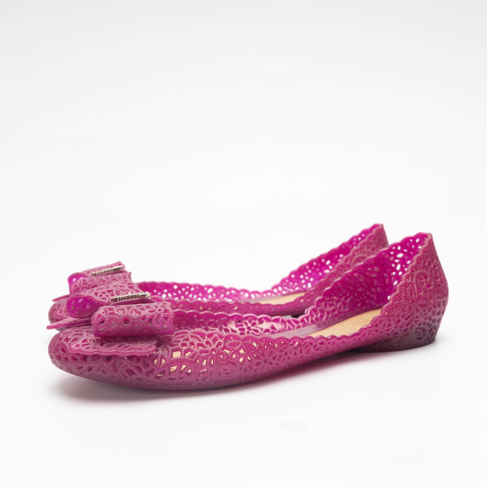 Salvatore Ferragamo Purple Jelly Nilly Ballet Flats